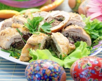 Куриные рулетики с печенью